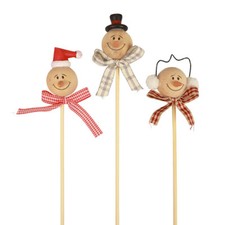 Schneemann Holz Deko Stecker -