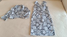 Elegante Kleid+Bolero 44,Kostüm,2 Tlg,Set,Festlich,Hochzeit,Party,Sommer,Silber