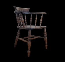 Alter Holzstuhl Holzsessel Armlehnstuhl Schreibtischstuhl