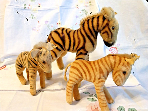 Drei alte steiff zebras - drei,