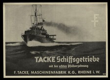 Alte Werbung 1942 TACKE Maschinenfabrik Schiffsgetriebe Pfeilverzahnung Rheine