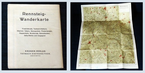 Rennsteig wanderkarte ddr 1954 - ddr,