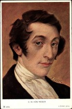 Künstler Ak Zuber, J., Komponist C. M. von Weber, Portrait,... - 3839232