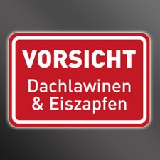reflektierendes Aluverbund Schild "VORSICHT Dachlawine & Eiszapfen" 30x20cm 2mm