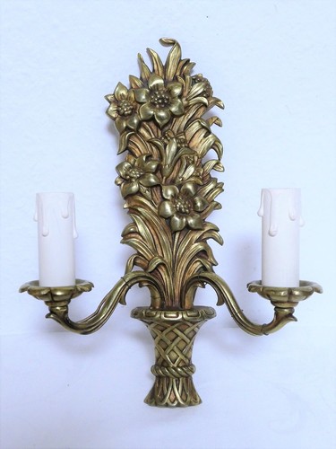 Wandlampe blumenkorb bronze - wandlampe,