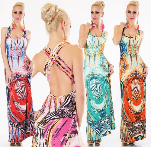 Damen maxi kleid lang - kleid,