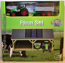 Kids Globe Farm Set Traktor mit Scheune 610048  1:50 NEU/OVP Bauernhof Bulldog