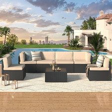 7-Piece Patio Sofa , PE Rattan