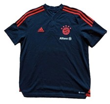 Adidas FC Bayern ALLIANZ wie MATCHWORN Training Polo Shirt Sponsoren Spieler L