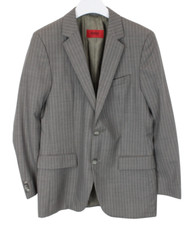 Hugo Boss Red Label Aamon/Hago Blazer Herren US 38R Wolle Nadelstreifen Grau