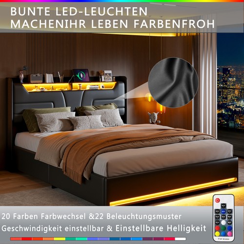 Boxspringbett led doppelbett - boxspringbett,