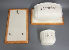  3 tlg. Alter Handtuchhalter +  Zwiebeln Wandhalter + Seife Behälter