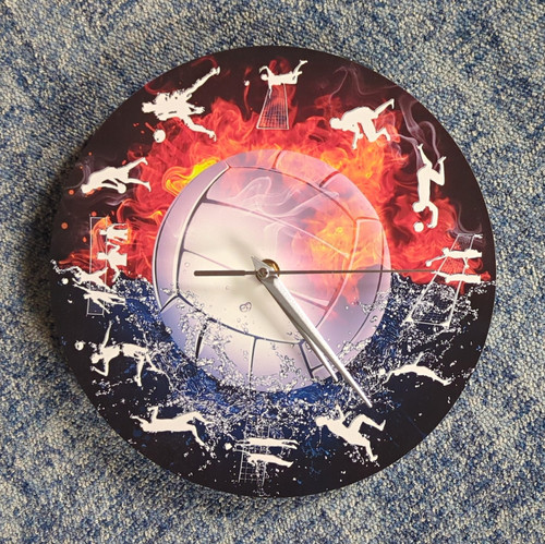 Wanduhr volleyball motiv feuer - wanduhr,