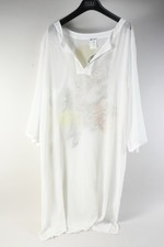 Q34T28- Pain de Sucre Damen Kleid Nachthemd? weiß mit Kakadu Größe M