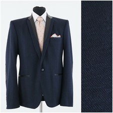 Marineblauer Herrenblazer 42R UK-Größe JEELJEANSS Baumwolle Sport Mantel Jacke