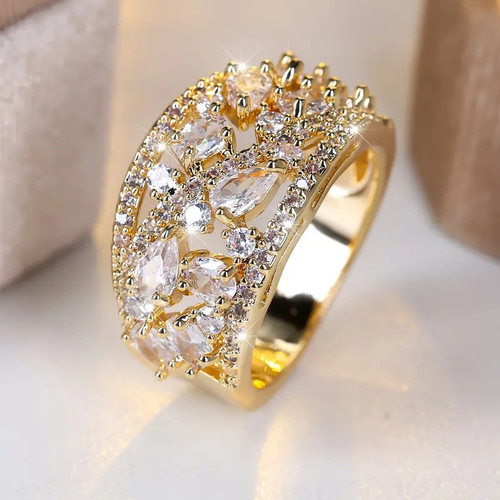 Damen ring gold - gold, weiß