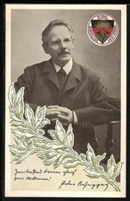 Deutscher Schulverein, Portrait von Peter Rosegger, Ansichtskarte 