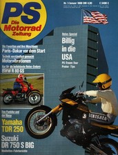 Zeitschrift PS Motorrad #1 von 1988 BMW R 80 GS TDR 250 DR 750 S Big Paris Dakar