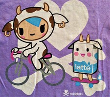 Tokidoki, Kinder-T-Shirt, Gr.116, Lila, Mozzarella, Latte, Logo, Skate, Kawaii