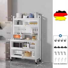 5-stöckiges Küchenregal Stehend Küchenschrank mit Rollen Mikrowellen Regal