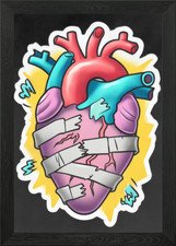 Bandagiertes Herz gerahmtes