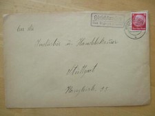 (1108) Landpoststempel HIRSCHLANDEN über Ditzingen 1940 auf Umschlag