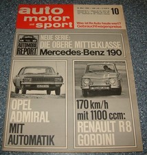 AMS 10/1965 Opel Admiral A, Renault 8 Gordini, Mercedes 190 Heckflosse