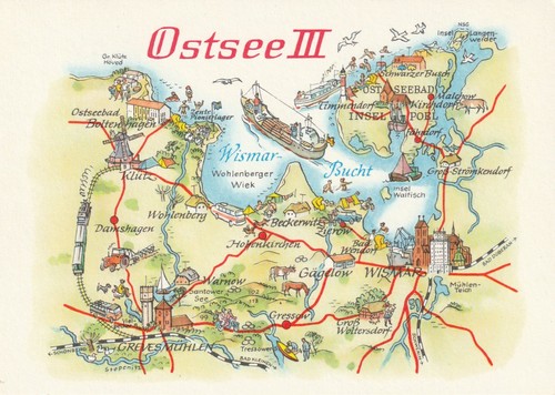 Ddr landkarten ostsee - ddr,, landkarten-ak