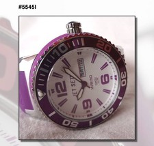 Jet Set XXL Uhr #5545l beere (lila) wasserdicht. Schraubkrone, Stahl-Silikon