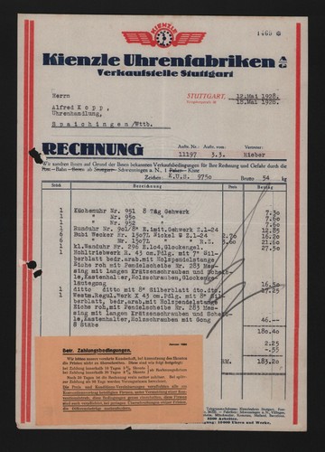 Stuttgart rechnung 1928 - stuttgart,,