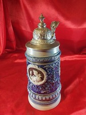 Antiker Bierkrug Keramik Zinn