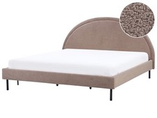 Bett Bouclé beige taupe mit