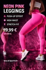 Damen Leggings Neon Pink High