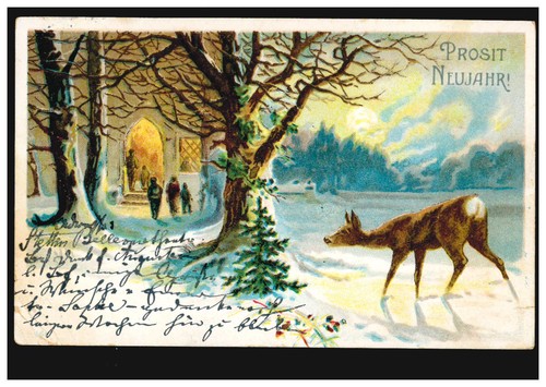 Ansichtskarte prosit neujahr - ansichtskarte,