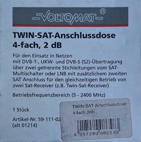 Twin sat antennendose - antennendose, 2