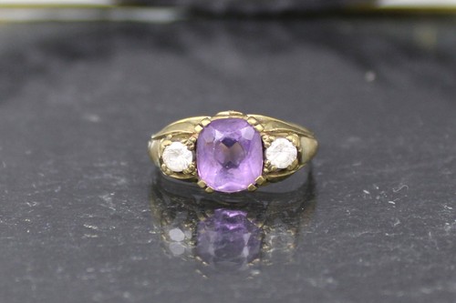 Amethyst gold ring 333 - amethyst,