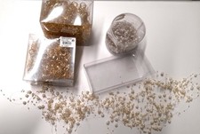 Engelshaar gold +  Perlendeko Adventskranz weiß/gold/silber