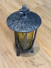 Schwere Grablaterne (2 KG) Bronze? Gusseisen? Höhe 20 cm Durchmesser 14 cm