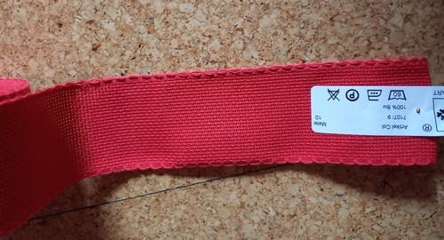 Stickband aidastoff rot - rot, rand