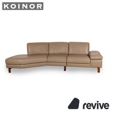 Koinor Omega Leder Ecksofa Recamiere Links Beige Sofa Couch