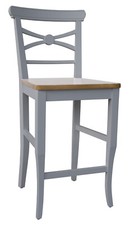 Barstuhl Barhocker Tresenhocker Holz Buche Massiv grau Sitz-holz H-67 cm *FB011