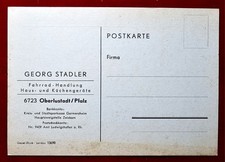 Firmen-Postkarte  - 6723 OBERLUSTADT /PFALZ - Georg Stadler - Fahrrad-Handlung 