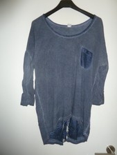 S. OLIVER - mega sexy Damen women Longsleeve Tunika - Gr. 34 - Jeansblau -Spitze