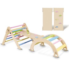 Montessori Kletterdreieck mit Rutsche Kletterbogen Klappbar Klettergerüst Indoor