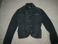 VINTAGE Jeans Jacke Used Look Military Metallknöpfe DOUBLE R tailliert 36 SEXY
