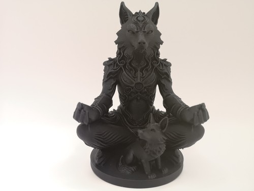 Meditierende fuchsfigur - meditierende,
