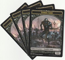 ✪ 4 MAGIC The Gathering ZOMBIE ARMY Black Token Creature MTG PLAYSET WAR/EN 2019