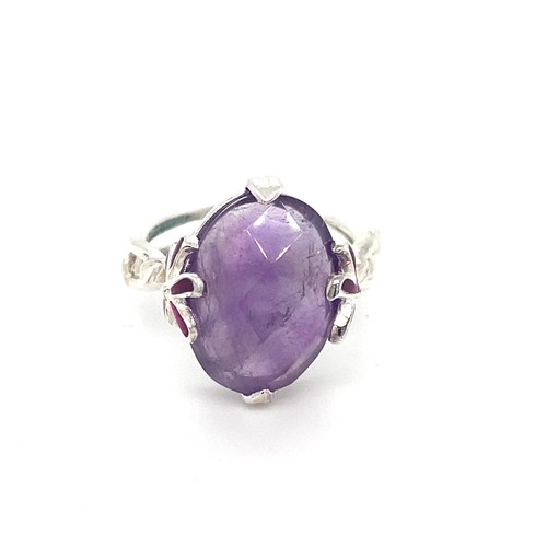 Ovaler amethyst silber ring - amethyst,