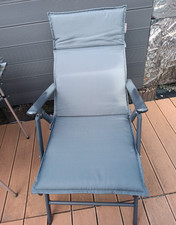 Gartenstuhlauflagen Stuhlauflagen Sitzauflagen Auflagen Hochlehner grau, 2 Stück