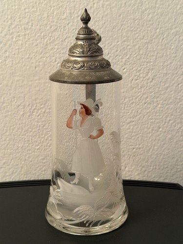 Sehr alter glaskrug bierkrug - sehr,